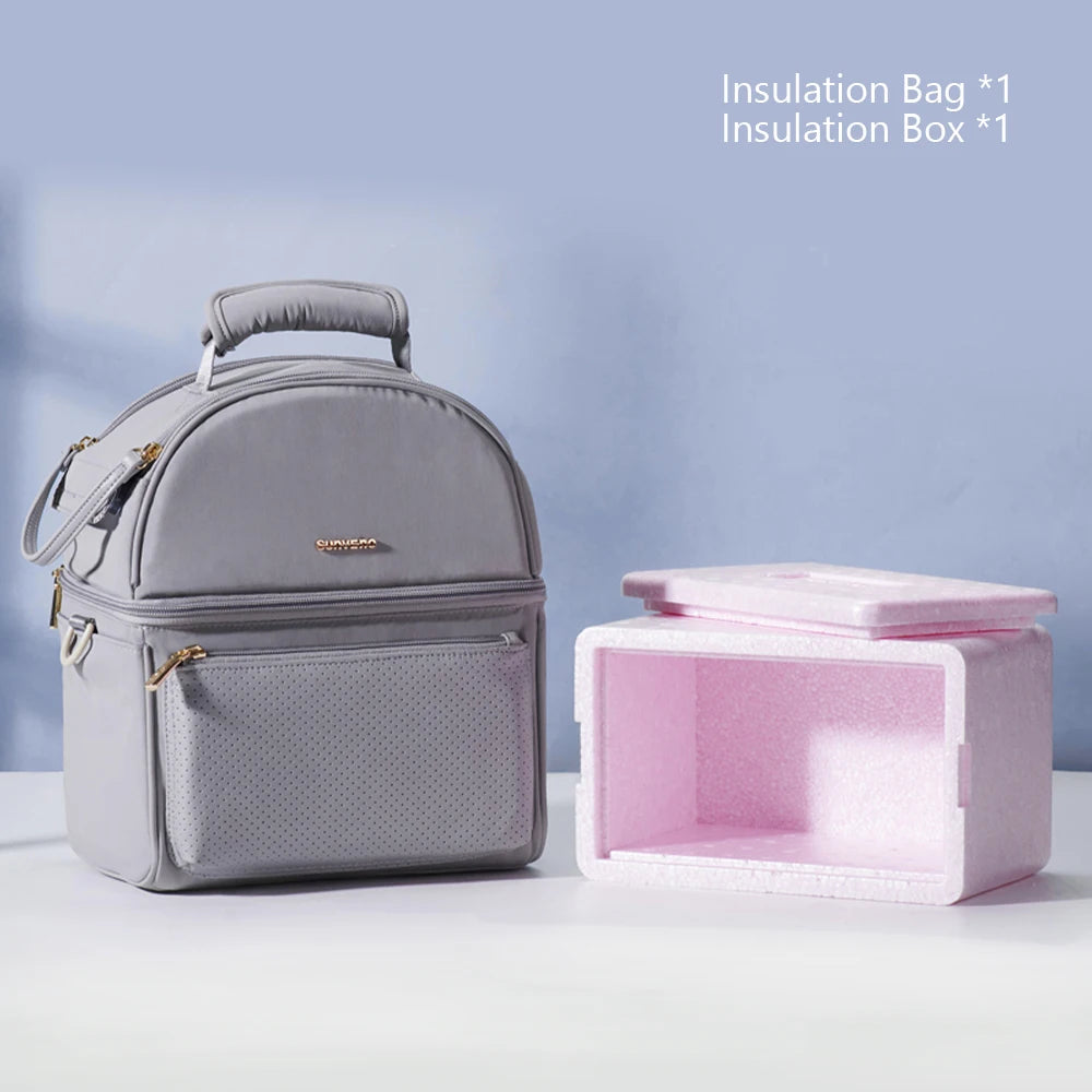 Sunveno Tin Foil Insulation Bag with EPP Box Preservation Bag Waterproof Lunch Bags Picnic Bag Insulation Thermal Bag