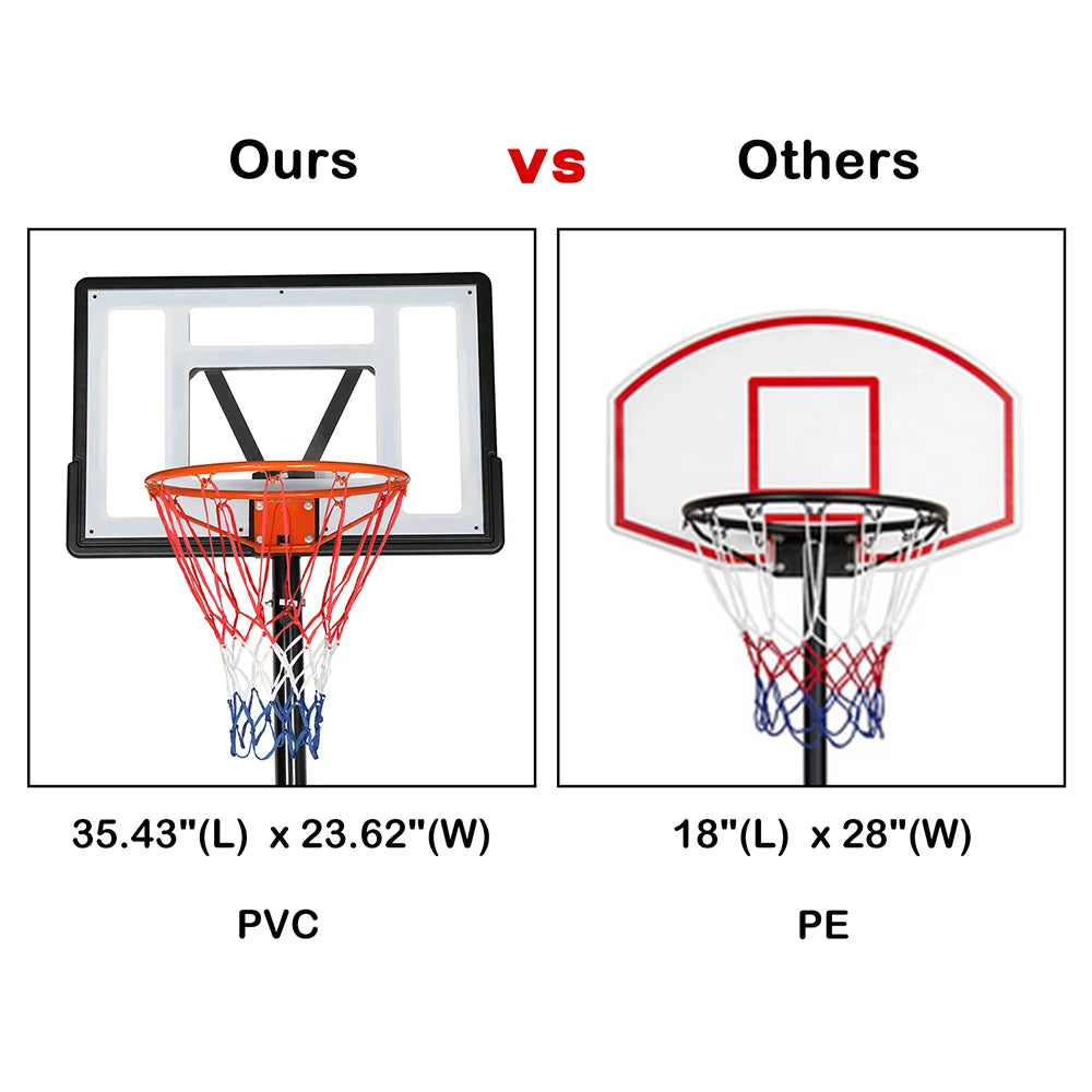 Basketball Hoop Outdoor Portable Basketball Goals, Adjustable Height 7ft - 10ft for Adults & Teenagers