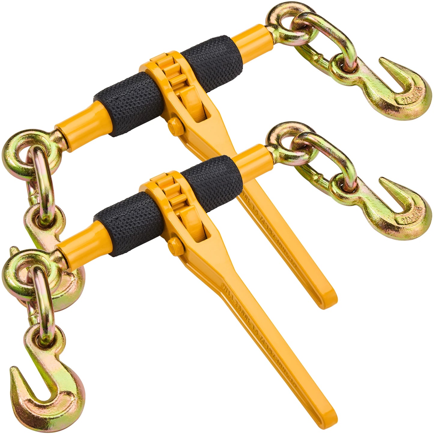 2 or 4 Piece Ratchet Chain Binders 1/4"-5/16" Load Binder with 2 Hooks Tie Downs Tow Chain for Flatbed Trailer Transport