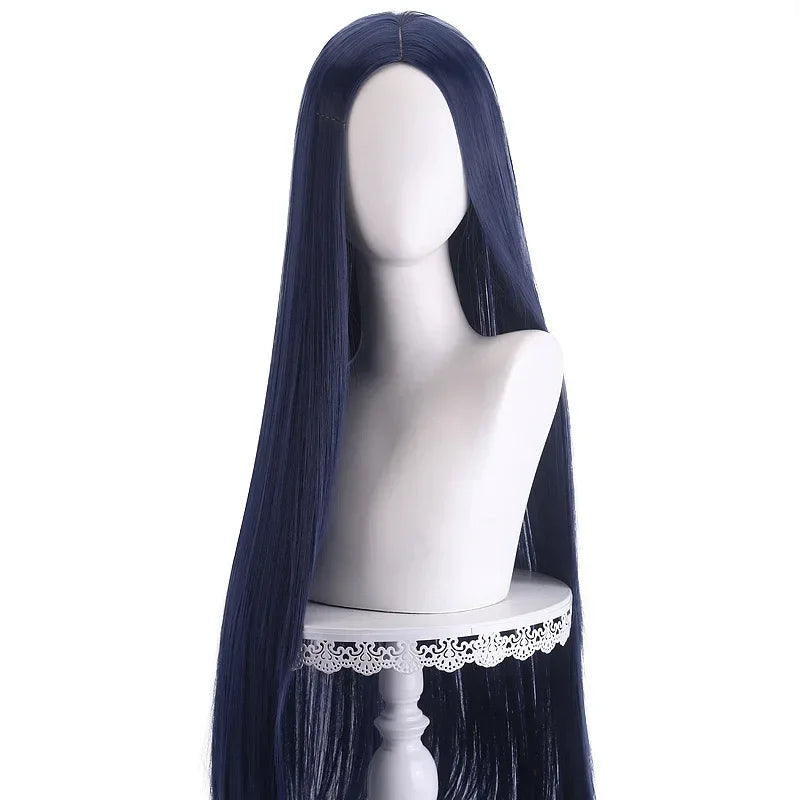 Long Straight Cosplay Wig 100 cm Center Parting Central Split Blond Pink Red Purple Heat Resistant Synthetic Hair Wigs