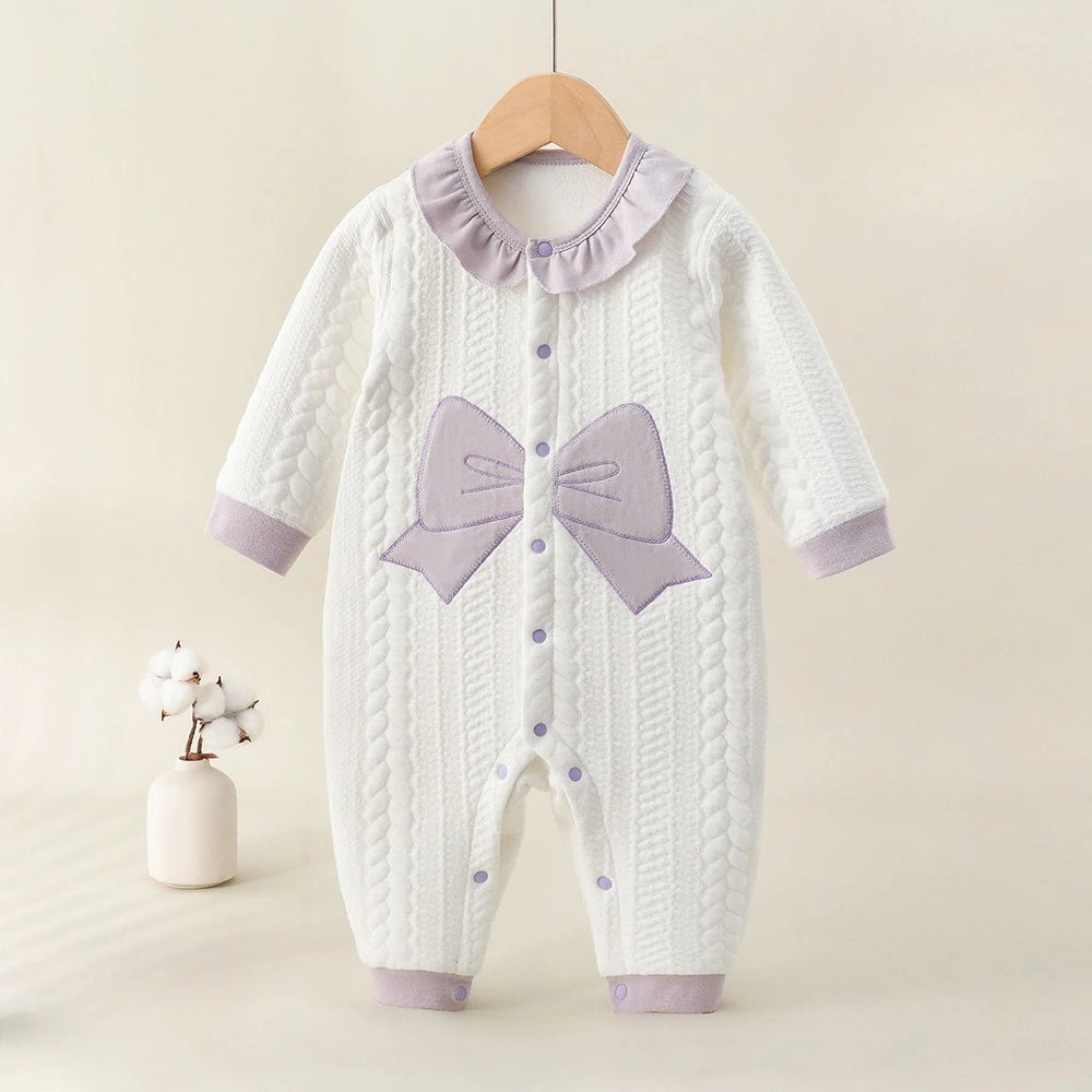 Somenie Baby Pure Cotton Onesie Fall And Winter Cute Clip Cotton Models Newborn Boys  Girls Clothing  Baby Warm Jumpsuit