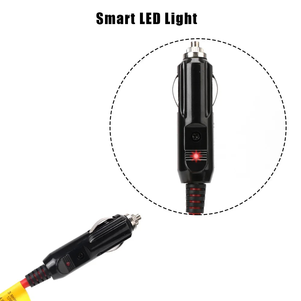 3.6m Cable Car Power Adapter Extender 15 A Fuse Indicator 12 ft Cord Extension 12 V 24 V Auto Chargers Cigar Lighter / Socket Plug
