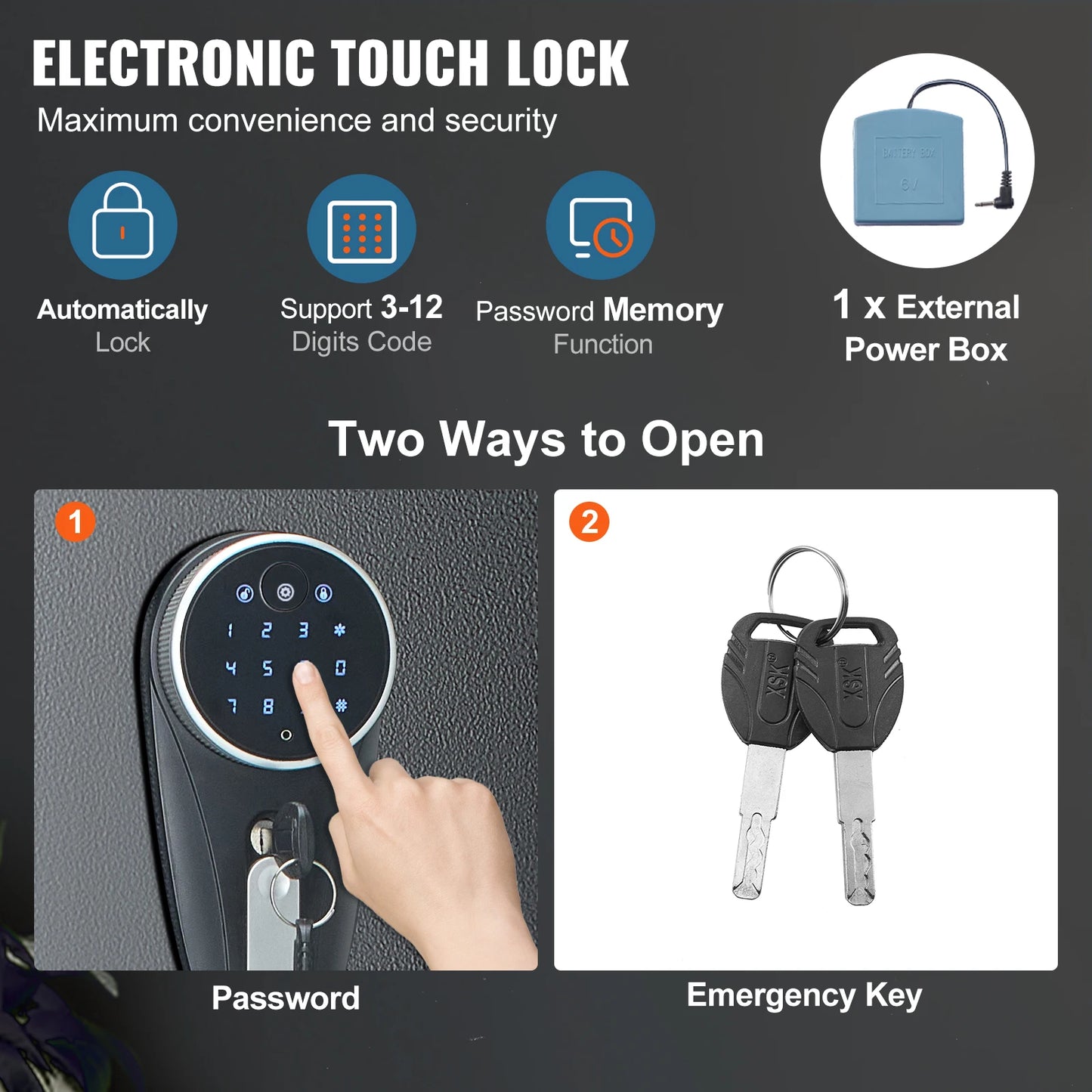 SucceBuy 3-8 Rifles Gun Safe w/ Digital Keypad & Lock Gun Storage Cabinet with Removable Storage Shelf for Home Long Gun Pistols