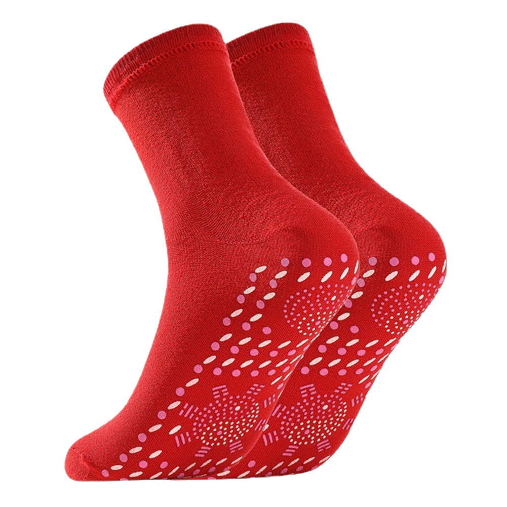 3 Pairs Tourmaline Acupressure Socks Soft Self-Heating Socks Warm Hot Massage Socks Multifunction for Outdoor Activities