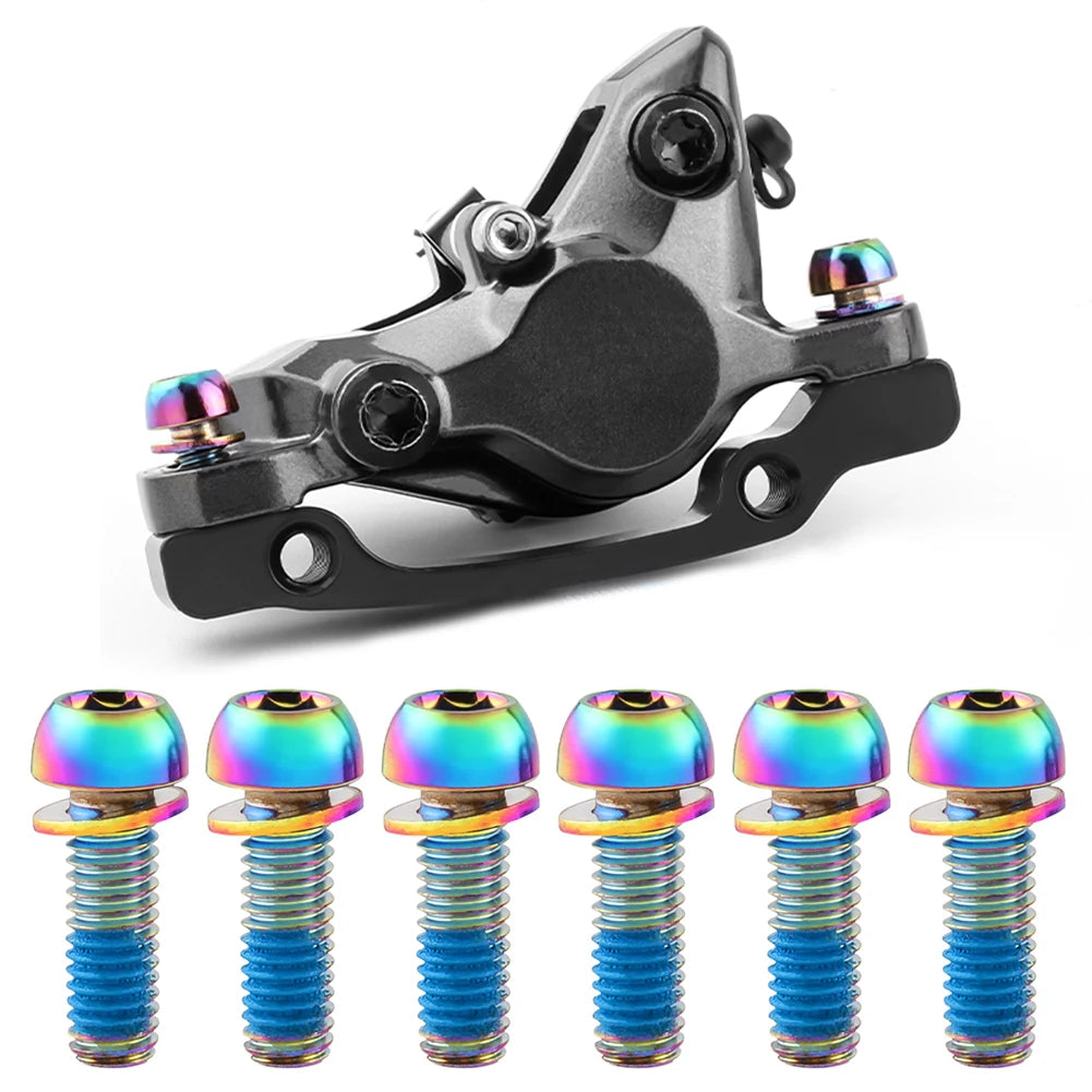 6Pcs M6x17mm Bike Crank Caliper Handlebar Stem Fixing Screws with Washer Bike Disc Brake Clamp Bolts for Fixing Brake Lever