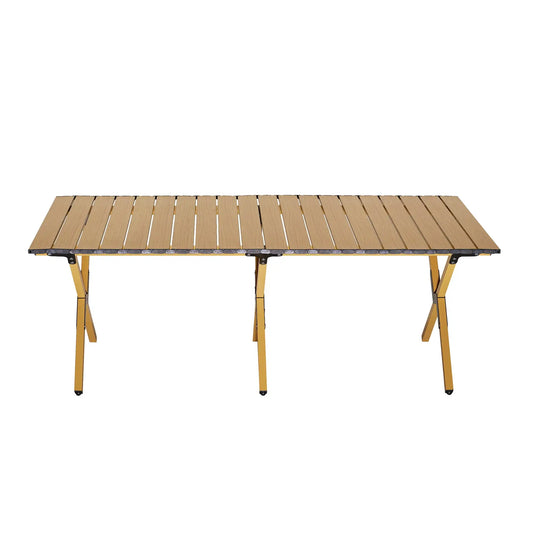 Portable Roll-Top Camping Table, 47.3" x 23.2" x 17.7" Rectangle Picnic Folding Table with Carry Bag,Assembles quickly