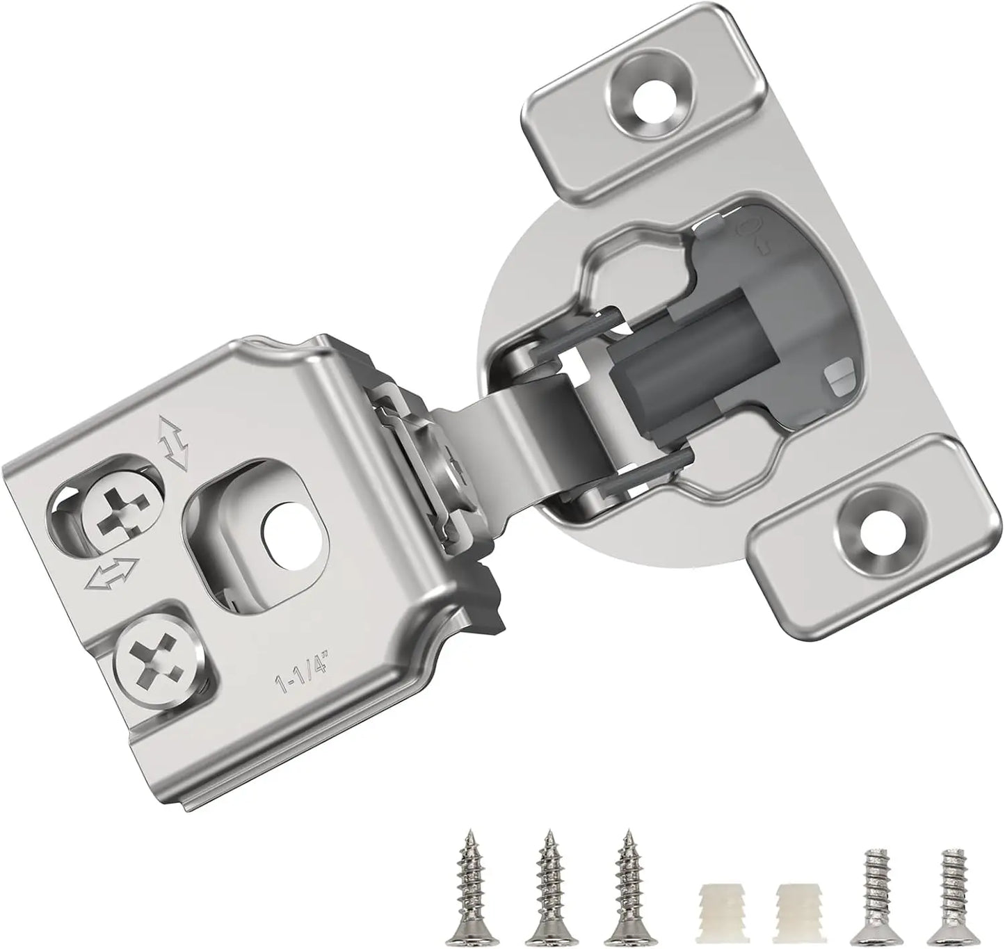 Viladepot 1-1/4" Cabinet Hinges Small Overlay Concealed Face Frame Hinges 105° Open Angle 4D Adjustable Soft Close Self Closing