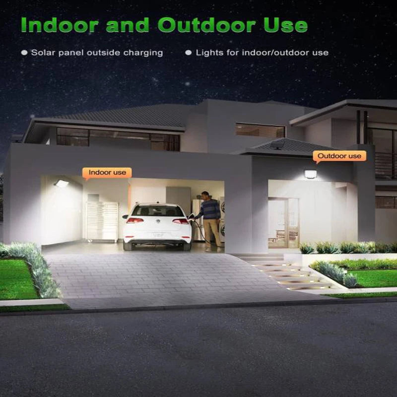 Solar Outdoor Lights - LED Motion Sensor Light with Remote Waterproof Security Flood Light for Patio Garage Porch Yard