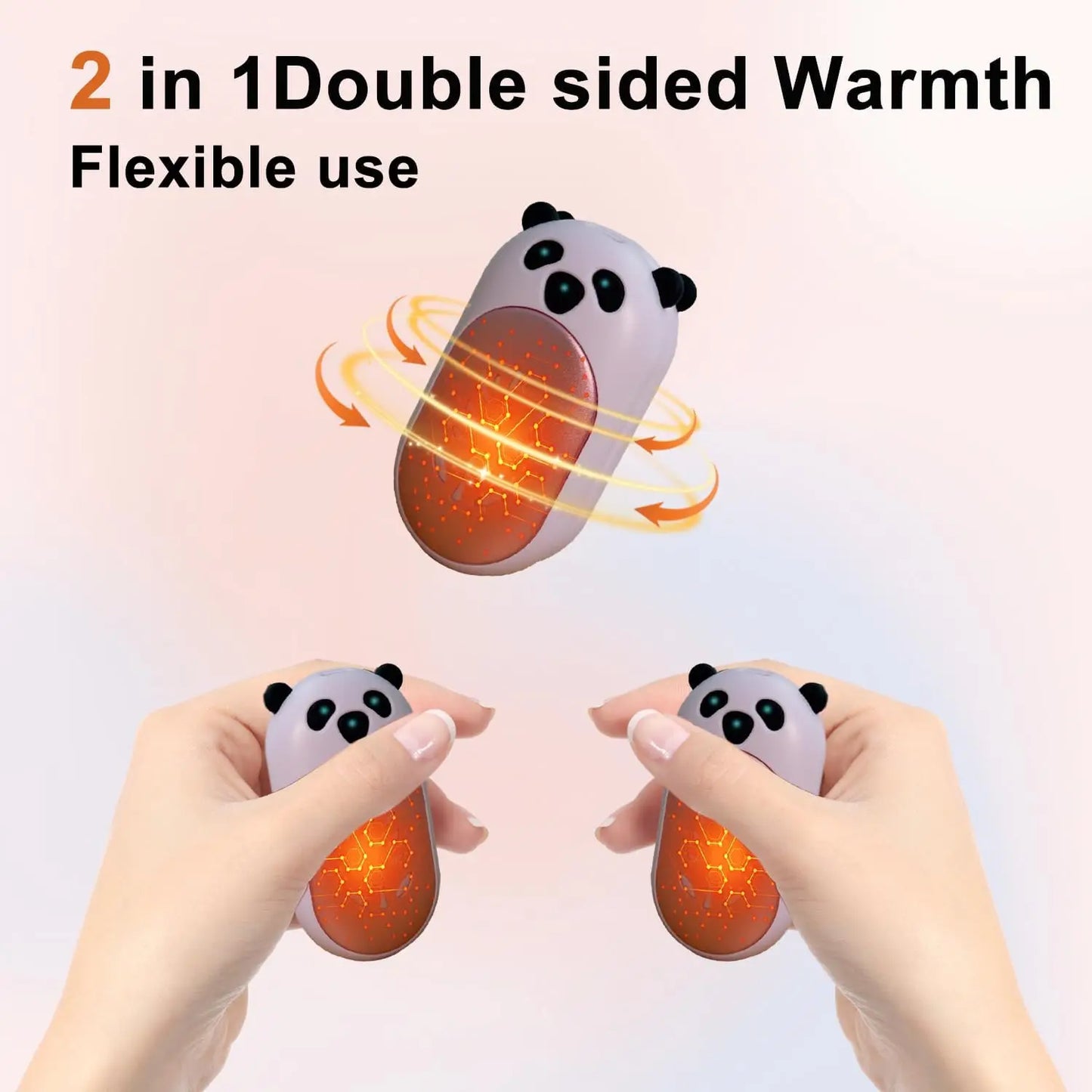 AI Rechargeable Hand Warmers 2-Pack, 6000mAh, 20Hr Heating, Portable for Outdoor Camping, Skiing