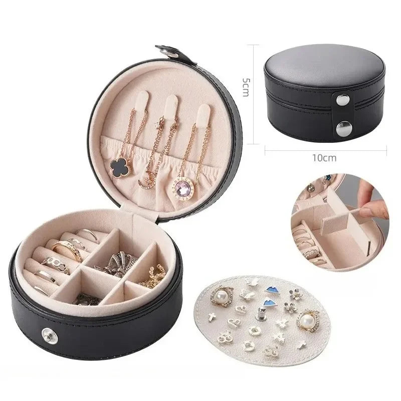 Small Travel Jewelry Organizer Box for Girls Women Earring Rings Storage Case Necklace Pendant Box