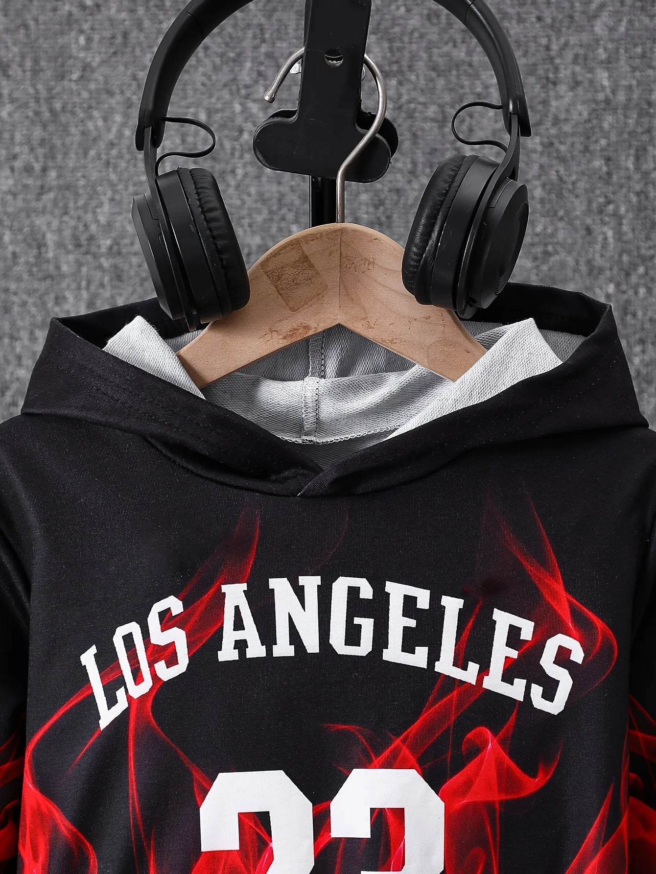 2-piece set of winter and autumn boys' hooded sweatshirt and pants outfit - cool children's sports outfit