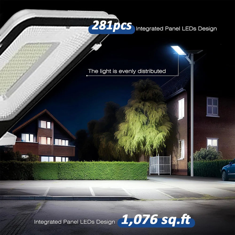 8000 m ah High Power Solar Street Lights Outdoor Commercial Parking Lot Light Dusk to Dawn Solar Security Flood Lights Solar Lamp