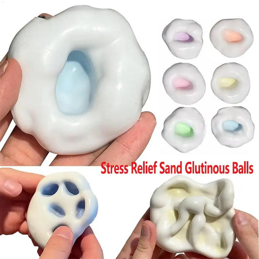 Stress Relief Sand Glutinous Balls Funny Sensory Toys Pinch Glutinous Rice Cake Ball Maker Slow Rebound Stress Relief Toy