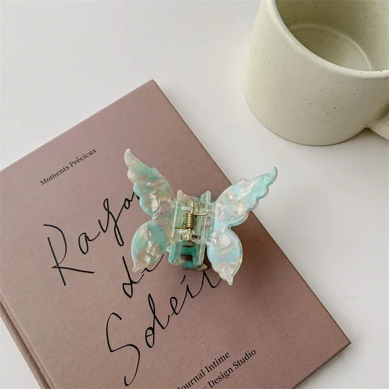 Retro Fairy Butterfly Hair Claw Acetate Crab Hair Clip Sweet Princess Shark Hairpin Women Lady Girl Head wear Hair Accessories