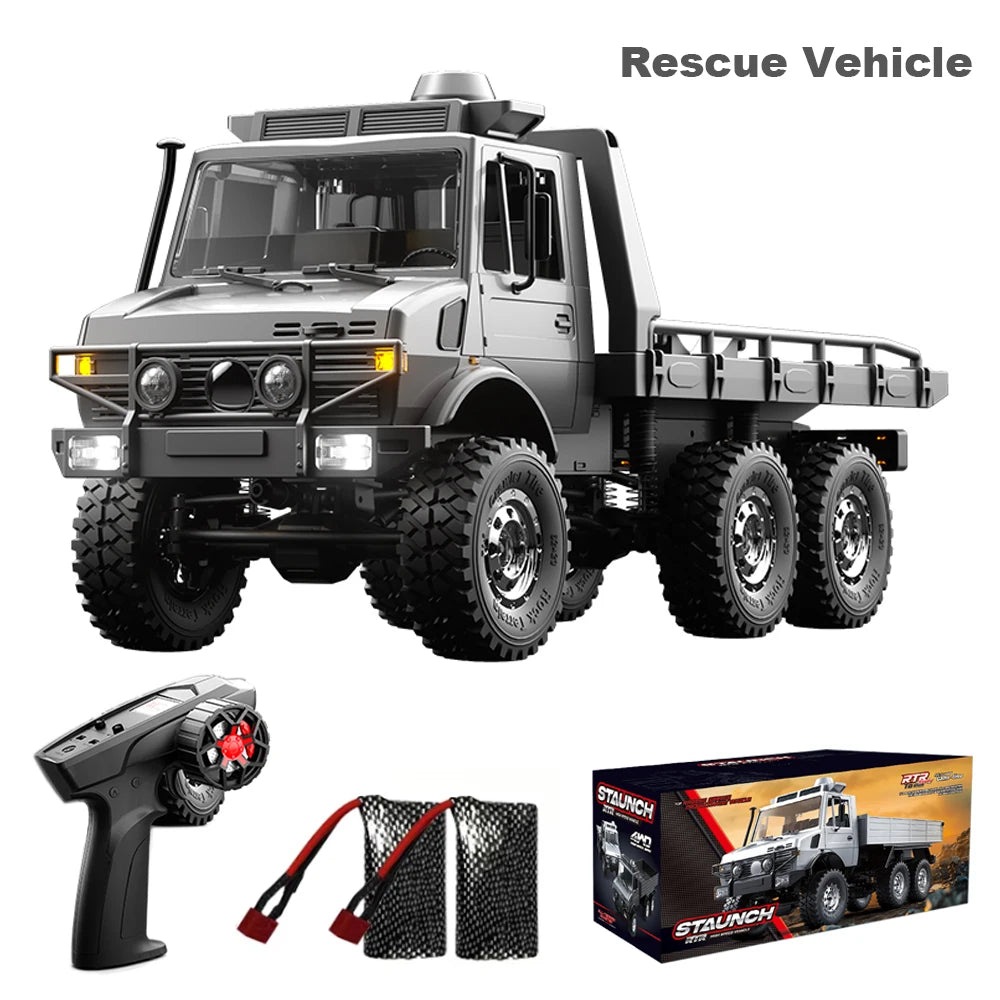 C8823 1/18 RC Car 6WD Off-road Remote Control Vehicle Transport Rescue Truck 2.4G High Speed Climbing Crawler Model Toys for kid
