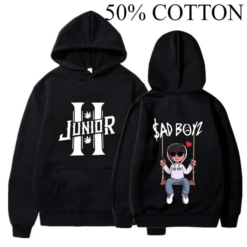 Spring Men's Hoodies Junior H Sad Boys Harajuku Girls Hip Hop Pullover Fancy Music Gift Casual Loose Comfortable Sweatshirt