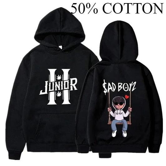 Spring Men's Hoodies Junior H Sad Boys Harajuku Girls Hip Hop Pullover Fancy Music Gift Casual Loose Comfortable Sweatshirt