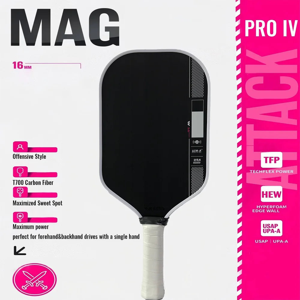 MAG-Pro IV Pickleball Paddle OEM Gen 4 TFP Foam Core T700 Carbon Fiber