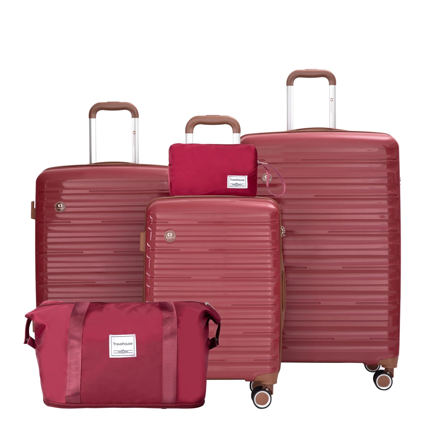 Luggage Sets 5 Piece,Suitcases with Double Spinner Wheels and TSA Lock,Hard-case 3 set Luggage with Travel Duffel Bag