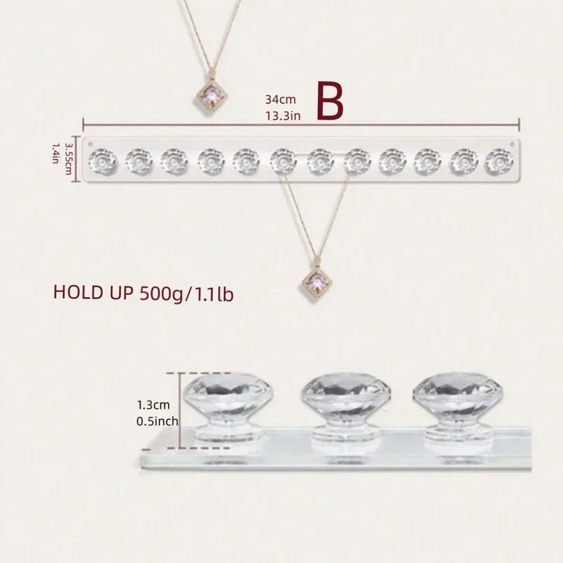 Necklace Hangers Acrylic Necklaces Holder Wall Mounted Jewelry Organizer Hanging Necklace Holder For Necklaces Bracelets 2027