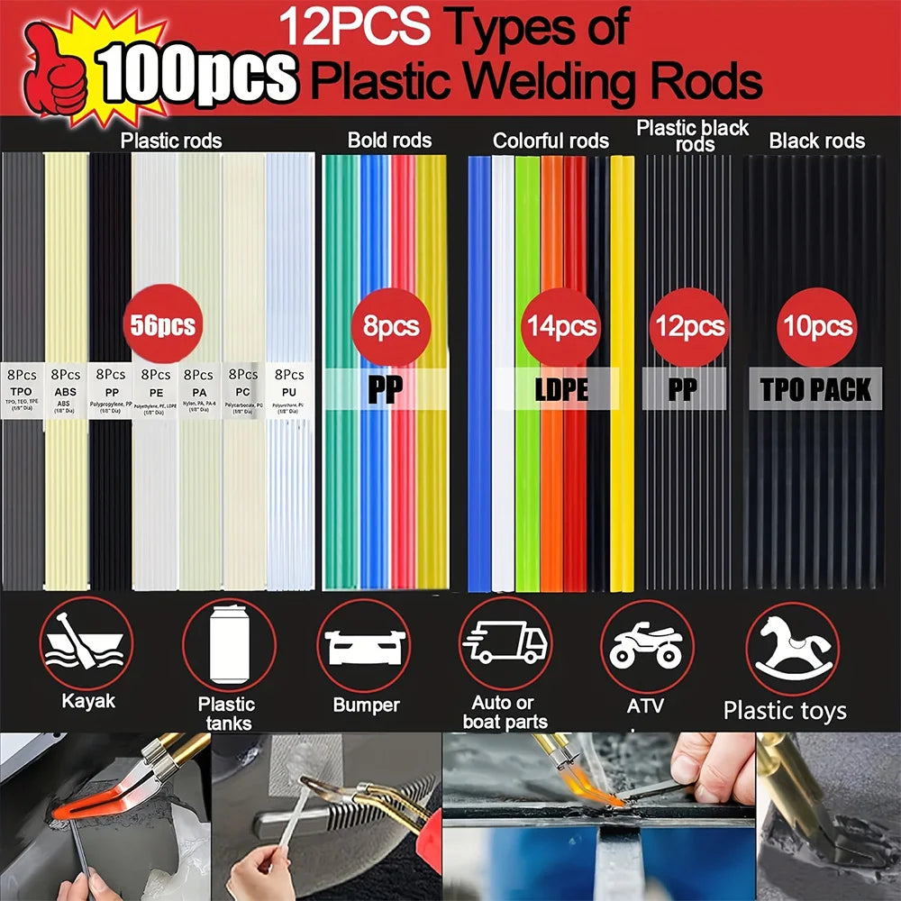 Plastic Welder, 2in-1 Plastic Welding Repair Kit Hot Staples, Hot Staples Weld Gun Repair Kit for Car Bumper And Most Plastics