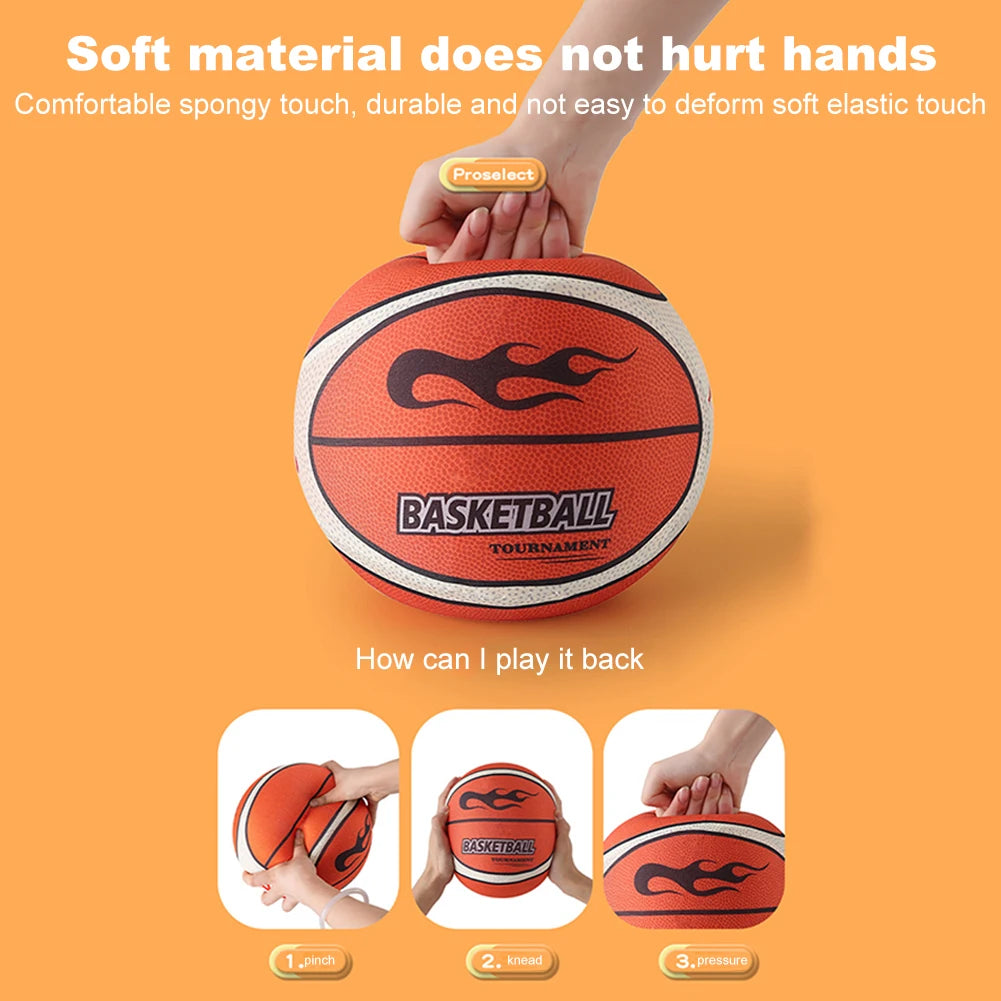 18/21/24cm Silent Basketball High-Resilience Air Bounce Basketball Size 3/5/7 Dribbling Basketball Indoor Sports
