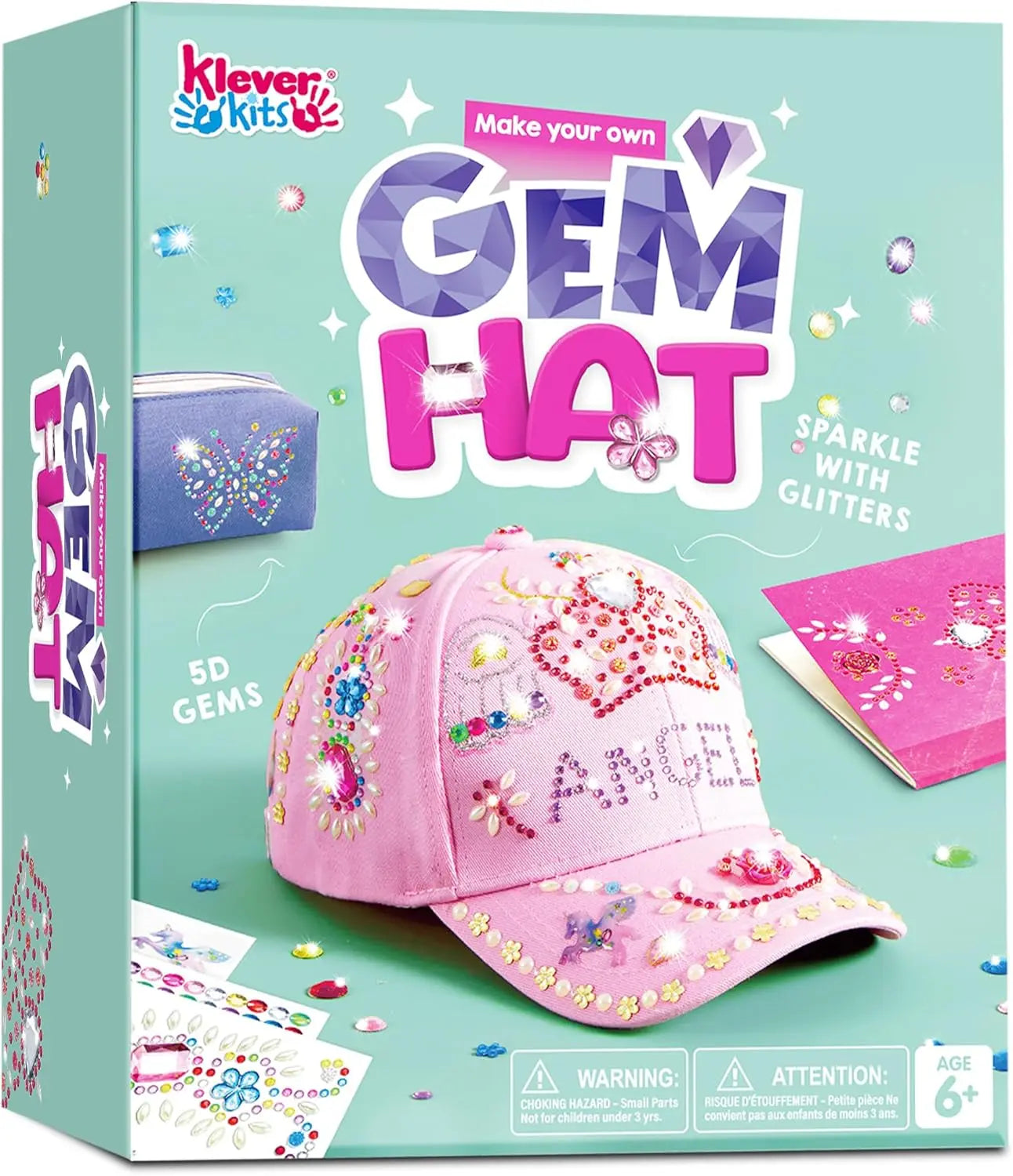 JOYFY DecorateYour Own Baseball Cap with 7 Sheets Gems Stickers Art & Crafts Kit Fun Creative DIY Toys for Kids Girls
