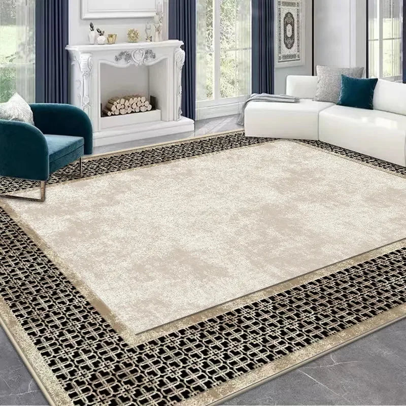 Light Luxury Rugs for Bedroom Anti-slip Bedside Rug Large Area Living Room Decoration Soft Carpet Washable Cloakroom Floor Mat