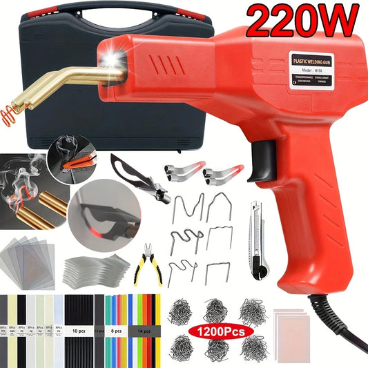 Plastic Welder, 2in-1 Plastic Welding Repair Kit Hot Staples, Hot Staples Weld Gun Repair Kit for Car Bumper And Most Plastics