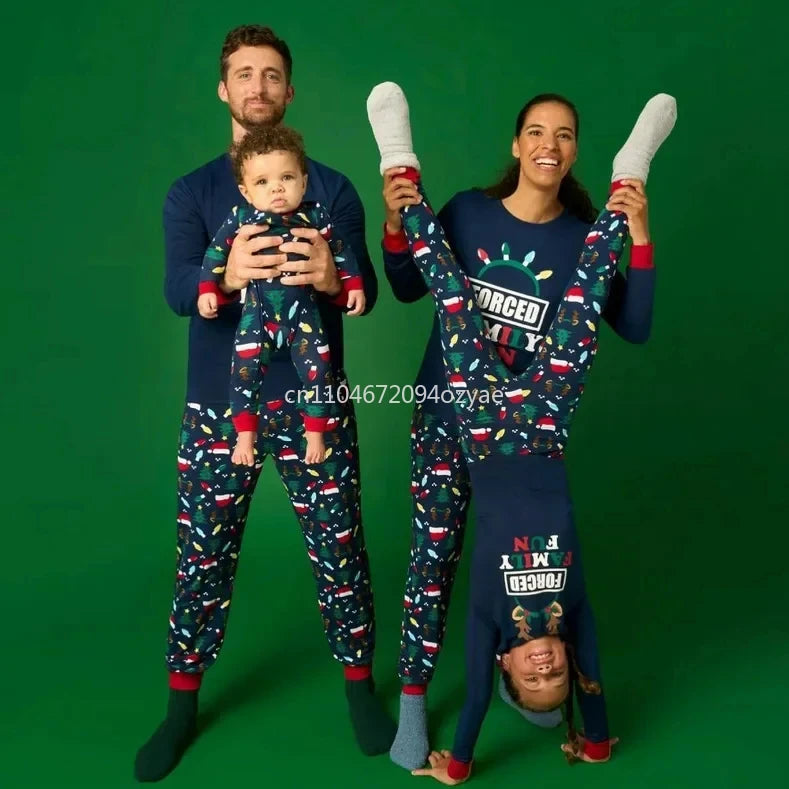 New Year's Costumes Family Matching Outfits Christmas Pajamas Mother Father Kids Clothing Set Baby Romper Xmas Family Look Pjs