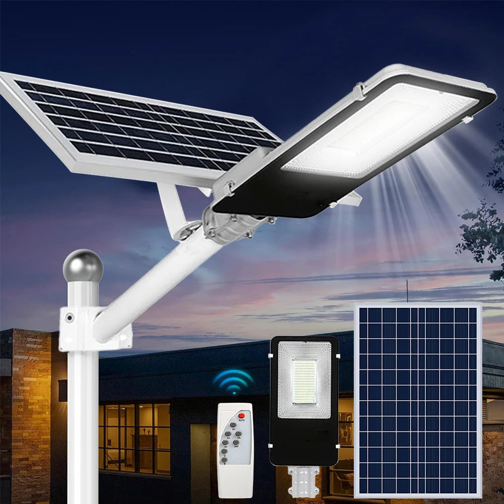 8000 m ah High Power Solar Street Lights Outdoor Commercial Parking Lot Light Dusk to Dawn Solar Security Flood Lights Solar Lamp