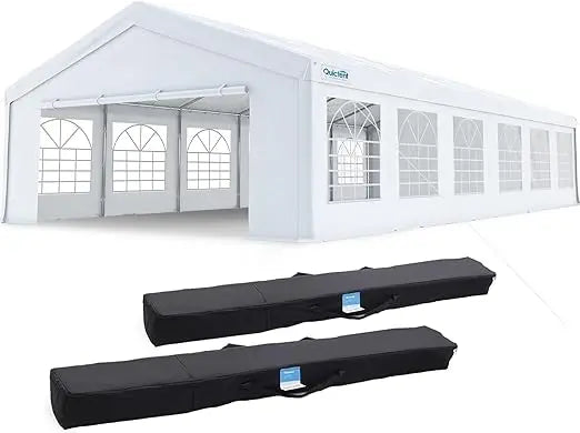 20 x 40 Party Tent Heavy Duty Outdoor Canopy Tent Carport Wedding Event Shelter BBQ Wedding Tents for Parties with Storage Bags(C