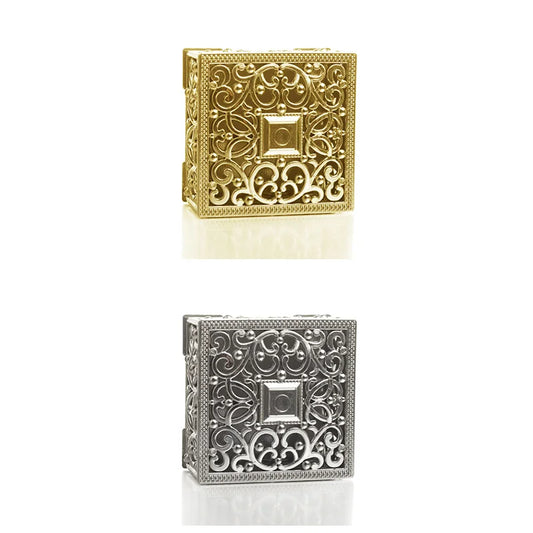 2 Piece Mini Treasure Storage Jewelry Box Gold, Silver color Hollow Flower Pattern Jewelry Case Boxes for Necklace Earring Ring