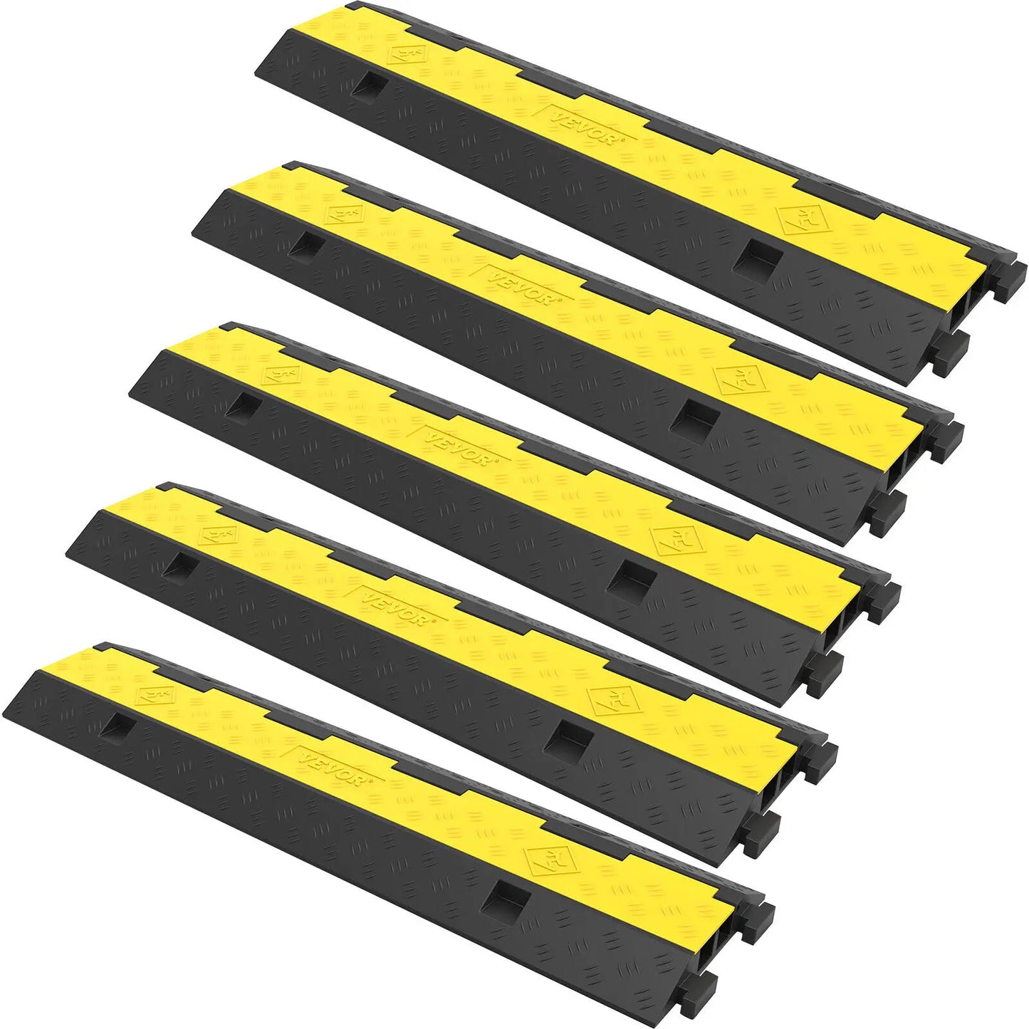 Cable Protector Ramp Wire Cable Cover Cord Guard 2 Channels Rubber + PVC 11000 LBS Speed Bump Parking Driveway Traffic
