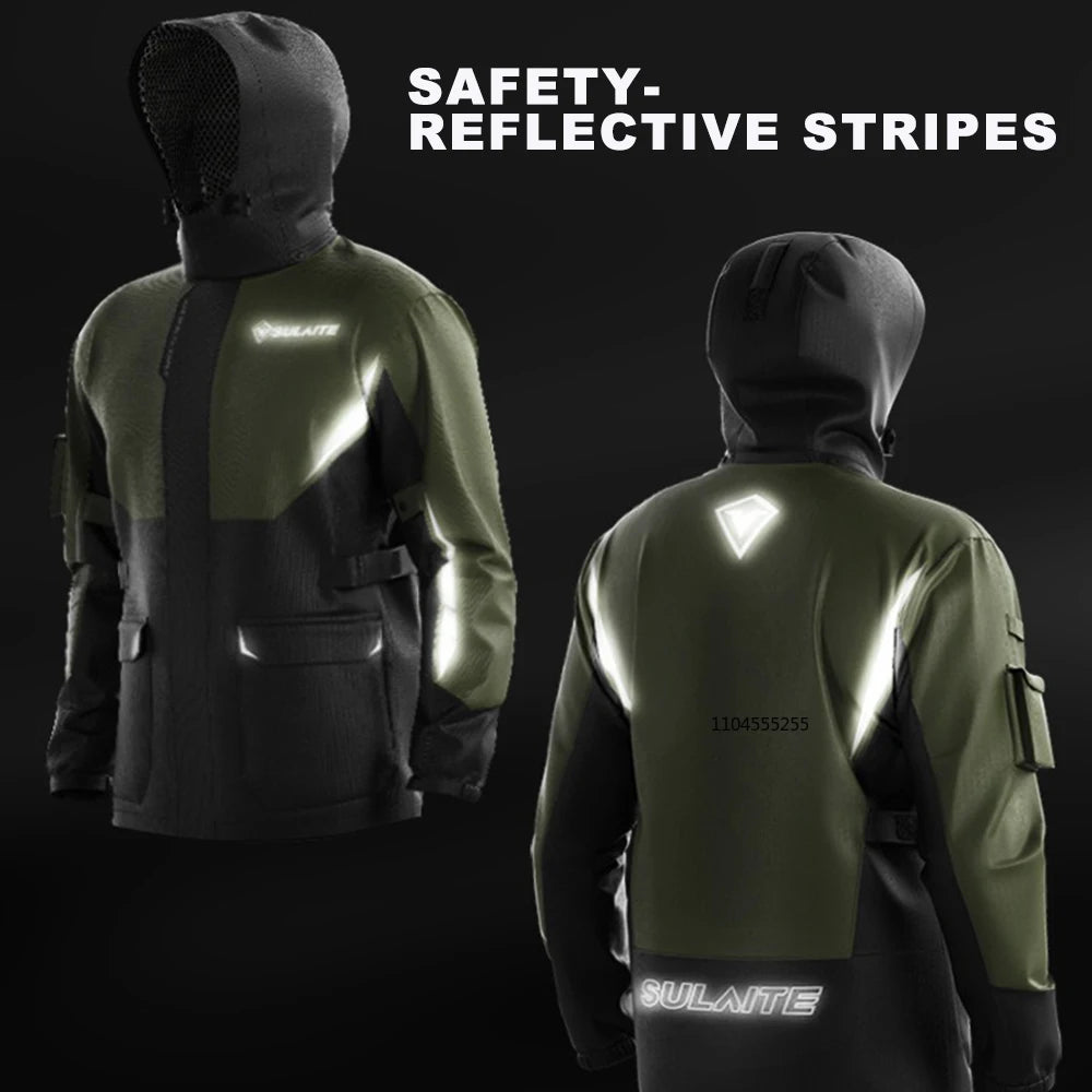 New Motorcycle Raincoat Waterproof Jacket Men Women Rain Cover Rider Raincoat for Motorcyclist Hiking Camping Fishing Clothing