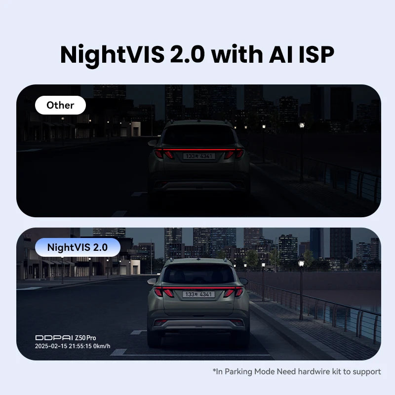 DDPAI 4K Dash Cam Z50 Pro 5GHz Wi-Fi GPS ADAS Night Vision 4G Connectivity Car DVR 24H Parking Support Front and Rear Cam