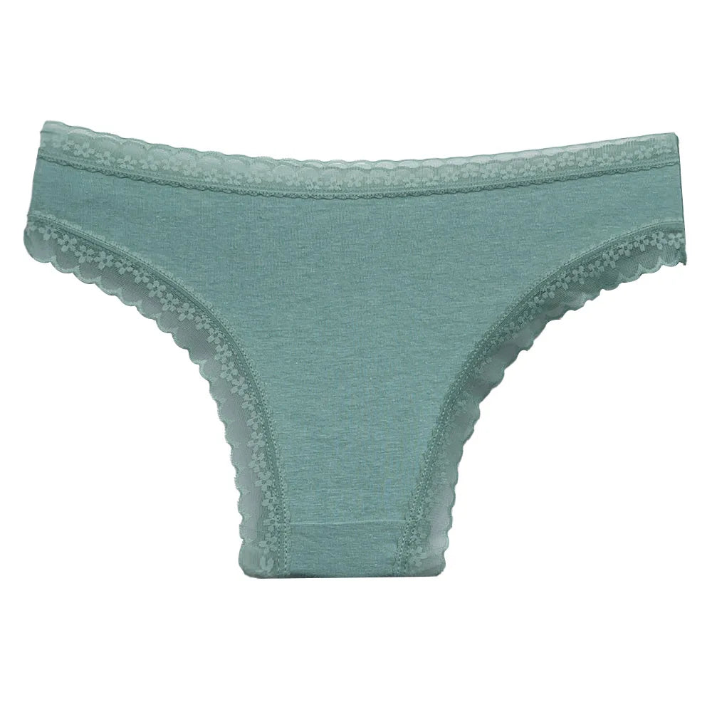 5 Pcs/Set Women Cotton Panties Sexy Lace Lingerie Low Waist Underwear Girls Briefs M-XL Underpant