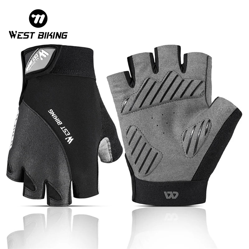 WEST BIKING Summer Cycling Half Finger Gloves, Motorcycle M-T-B Road Bike Gloves For Men and Women Non-Slip Finger-less Riding Gloves