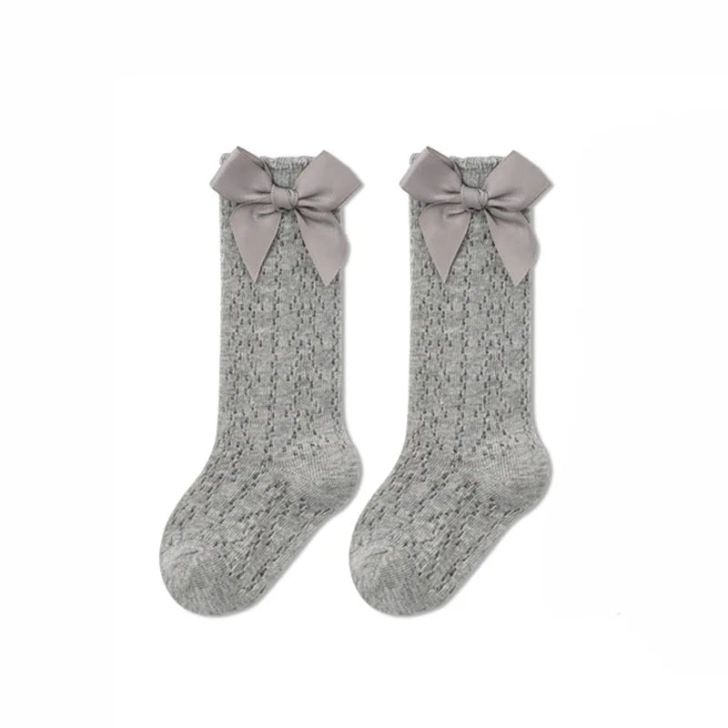 Babys Girls Princess Knitted Mesh Socks Cotton Infant Kids Girls Long Tube Socks 0-3T Summer Soft Toddler Girls Knee High Socks