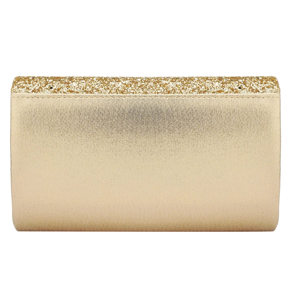Gold Clutch Bags V Design Metal Chain Glitter Sequined Evening Bags With Envelope Party Wedding Casual Lady Handbags Banquet