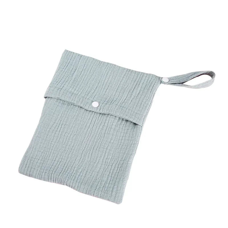 25*20cm Multifunctional Baby Diapper Bag Reusable Solid Color Travel Nappy Pouch Soft Cotton Mummy Storage Bag Baby Stroller Bag