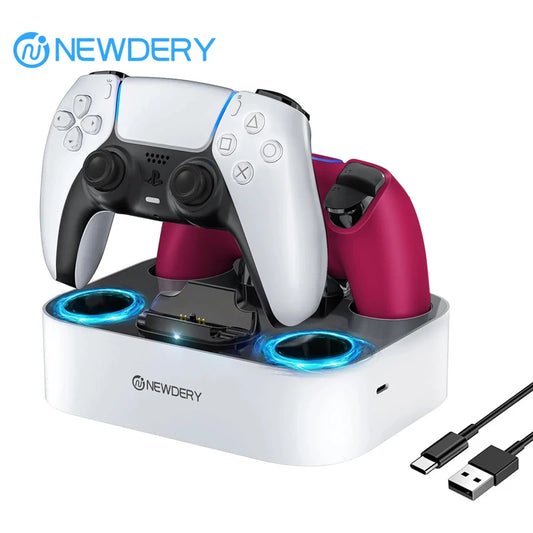 PS5 Controller Charger Station for Playstation 5 Dual for for DualSense Edge Control Fast Charging Dock Stand with Cable
