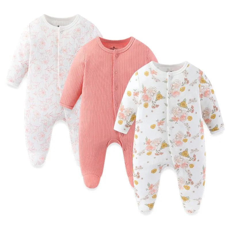 3PCS/Set Autumn Unisex Baby Rompers Cotton Soft Newborn Boy Girl Jumpsuit 2023 Infant Winter Onesies Clothes