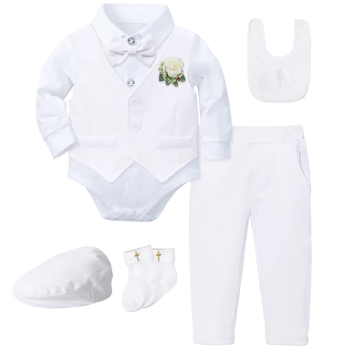 Baptism Outfit Boy Infant Baby Church Christening Suit Toddler White Blessing Set Newborn Easter Birthday Party Gift Clothes