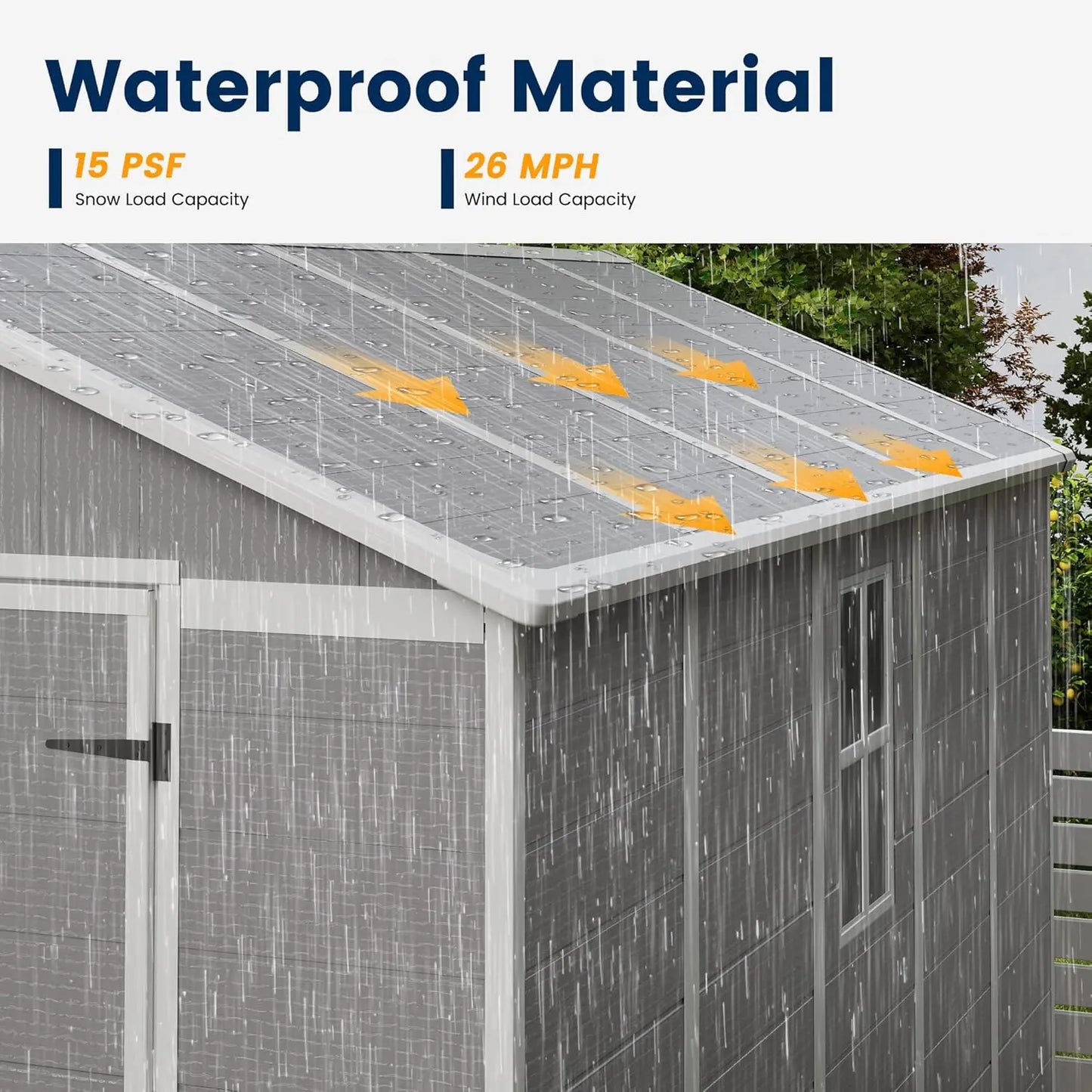 NEW Storage Shed 8 x 10 FT, Resin Outdoor Garden Sheds with Floor Plastic Patio Outdoor Storage with Lockable Door for Tool