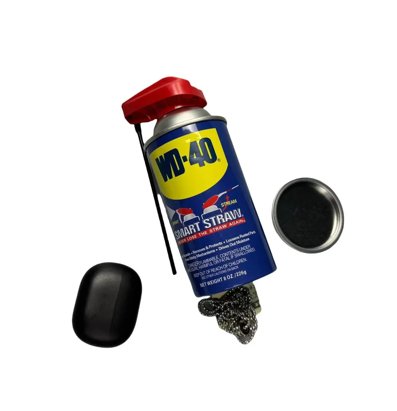 WD40 Smart Straw Spray Diversion Safe Stash Can with Hidden Compartment for Keys, Cash and Valuables (8 oz Travel Size)