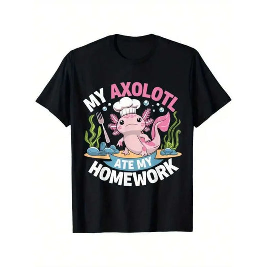 My Axolotl Ate My Homework Funny Boys Girls Students School T-Shirt Gifts For Boys Girls Kids