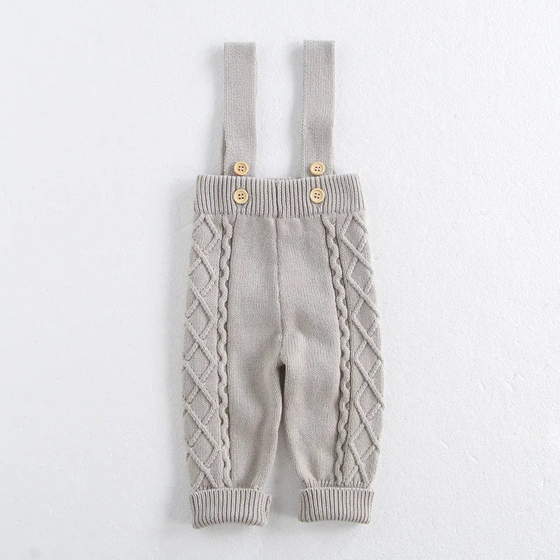 2025 Baby Autumn and Winter New Twist Knitted Overalls Set Boys and Girls Pullover Sweater Jumpsuit  Newborn Photography Romper