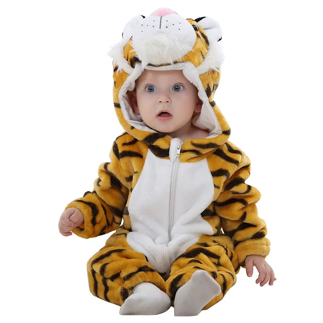 MICHLEY Halloween Winter Baby Rompers Hooded Flannel Cosplay Toddler Infant Clothes Bodysuits Jumpsuit Costume For Girl Boy