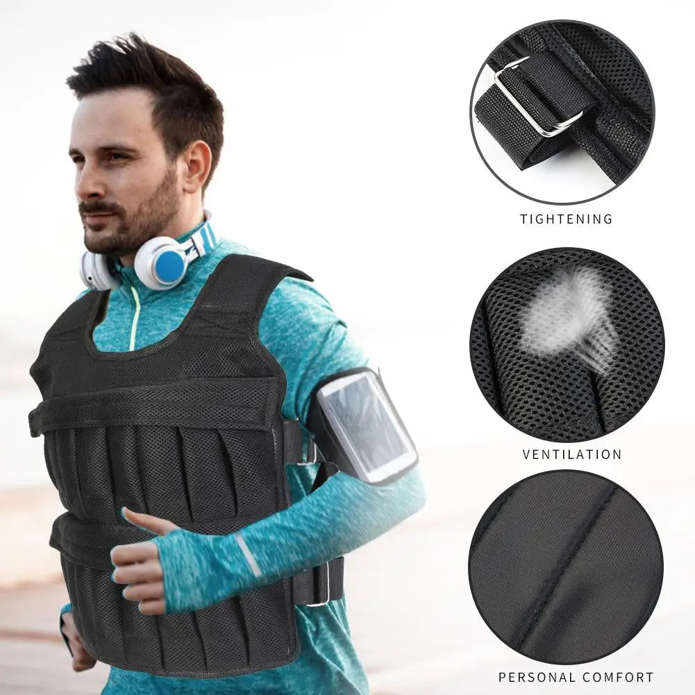 3/15/35kg Weighted Jacket Adjustable Weighted Exercise Vest Workout Equipment for Running Training Workout Jogging Walking